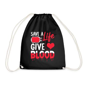 Blood donation saves lives - Drawstring Bag - black - Front