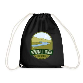 Nordkalottruta - Arctic Trail - Drawstring Bag - black - Front