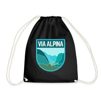 Via Alpina - Drawstring Bag - black - Front
