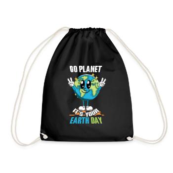 Go Planet It's Your Earth Day Joy - Drawstring Bag - black - Front