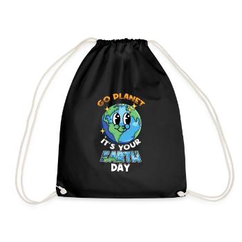 Go Planet It's Your Earth Day - Drawstring Bag - black - Front