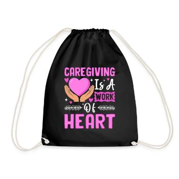 Care is a matter of the heart - Drawstring Bag - black - Front