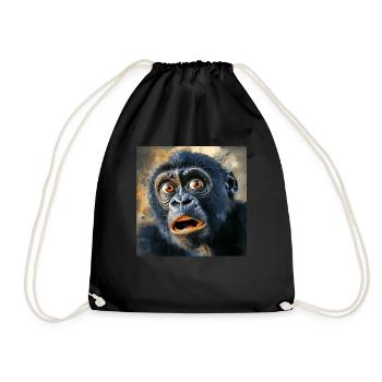 Gorilla - Turnbeutel - Schwarz - Vorne