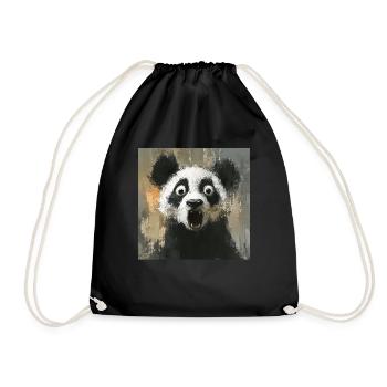 Panda - Turnbeutel - Schwarz - Vorne