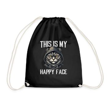C’est mon visage heureux les chats - Sac de sport léger - noir - Devant