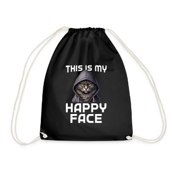 C’est mon visage heureux les chats - Sac de sport léger - noir - Devant