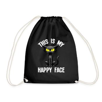 C’est mon visage heureux les chats - Sac de sport léger - noir - Devant
