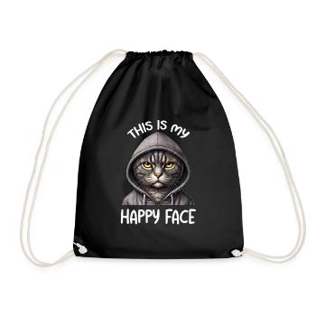 C’est mon visage heureux les chats - Sac de sport léger - noir - Devant