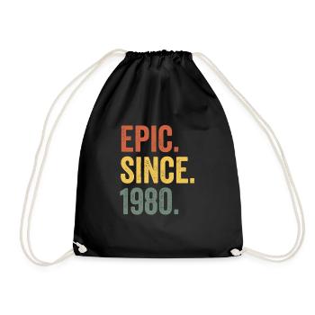 Epic Since 1980 Geburtsjahr Geburtstag - Turnbeutel - Schwarz - Vorne