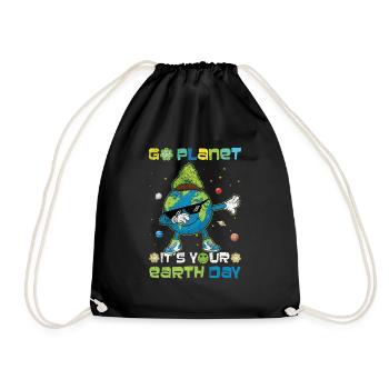 Go Planet It's Your Earth Day Celebrations - Drawstring Bag - black - Front