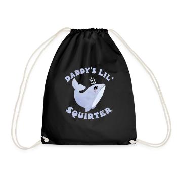 Drôle dauphin papa petit gicleur inapproprié - Sac de sport léger - noir - Devant