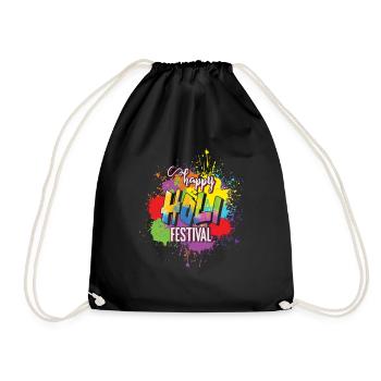Happy Holi Festival Blaze of Colors Explosion - Drawstring Bag - black - Front
