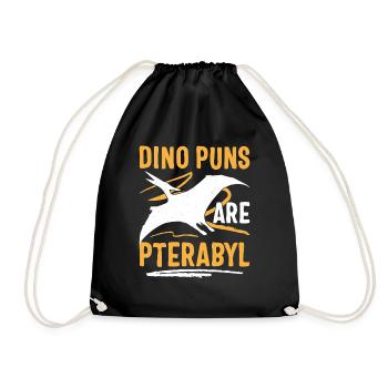 Funny Dino Pun Pterodactyl - Drawstring Bag - black - Front