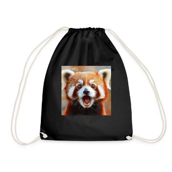 Roter Panda - Turnbeutel - Schwarz - Vorne