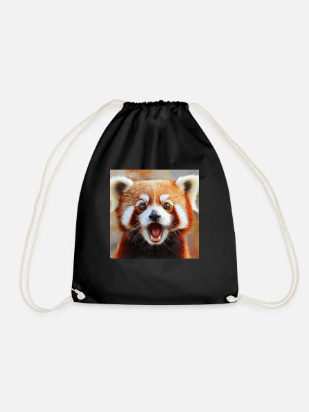 Roter Panda - Turnbeutel - Schwarz