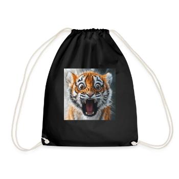 Tiger - Turnbeutel - Schwarz - Vorne