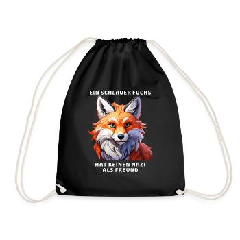 A CUNNING FOX - Drawstring Bag - black - Front