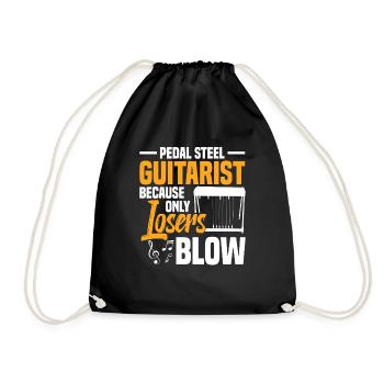 Pedal Steel Guitarist String Instrument Mountain - Drawstring Bag - black - Front