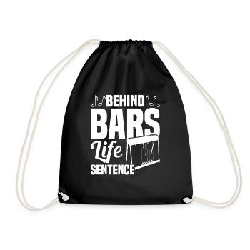 Pedal Steel Guitarist String Instrument Mountain - Drawstring Bag - black - Front