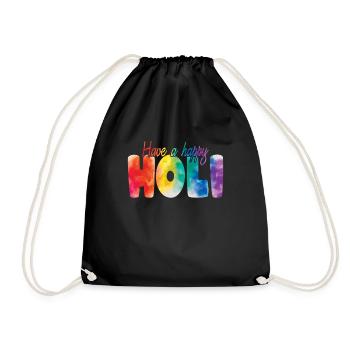Holi Festival: Have a Happy Holi Feier - Turnbeutel - Schwarz - Vorne