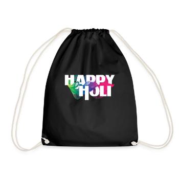 Happy Holi Festival Colorful Joy - Drawstring Bag - black - Front