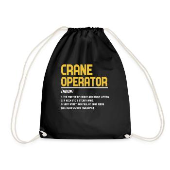 Crane operator definition - Drawstring Bag - black - Front