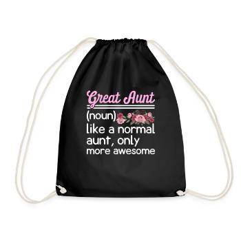 Great-Aunt Definition Funny - Drawstring Bag - black - Front
