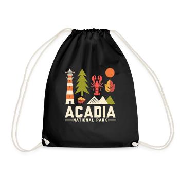 Acadia National Park Retro Design - Drawstring Bag - black - Front