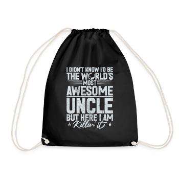 Best Uncle Proud Uncle Quote Humor - Drawstring Bag - black - Front