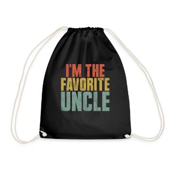 Best Uncle Proud Uncle Quote Humor - Drawstring Bag - black - Front