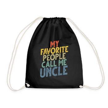 Best Uncle Proud Uncle Quote Humor - Drawstring Bag - black - Front