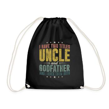 Best Uncle Proud Uncle Quote Humor - Drawstring Bag - black - Front