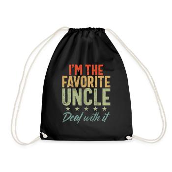 Best Uncle Proud Uncle Quote Humor - Drawstring Bag - black - Front