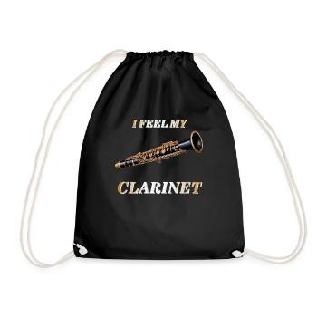 I FEEL MY CLARINET - Turnbeutel - Schwarz - Vorne
