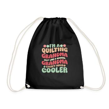 Je suis une grand-mère de courtepointe cousant Quilter - Sac de sport léger - noir - Devant