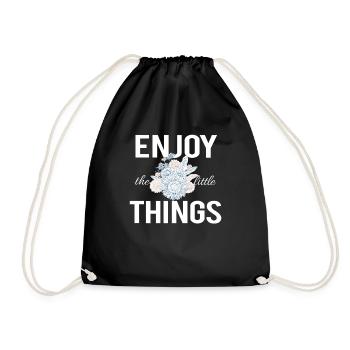 Enjoy the little things Enjoy the Little - Drawstring Bag - black - Front