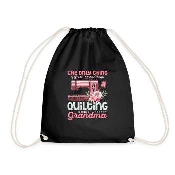 The Only Thing I Love More Than Quilting Sewing Qu - Drawstring Bag - black - Front