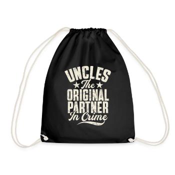 Best Uncle Proud Uncle Quote Humor - Drawstring Bag - black - Front