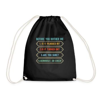 Programmer Computer Coding Software Developer - Drawstring Bag - black - Front