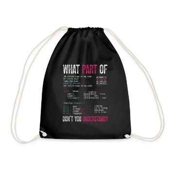 Programmer Computer Coding Software Developer - Drawstring Bag - black - Front