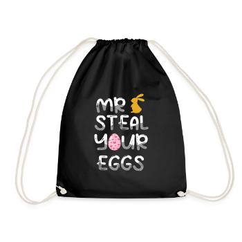 Easter Mr Steal Your Eggs - Drawstring Bag - black - Front