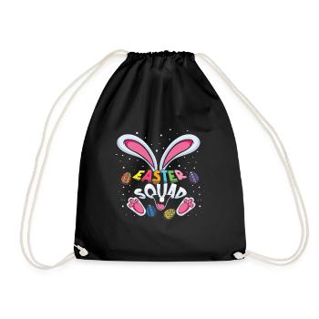 Easter Bunny Squad Easter Eggs Fun - Drawstring Bag - black - Front