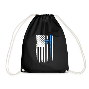 Flag Fishing Rod - Drawstring Bag - black - Front
