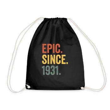 Epic Since 1931 Birth Year Birthday - Drawstring Bag - black - Front