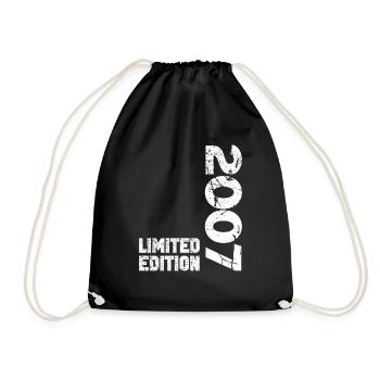 18th Birthday Boy Girl 18 years old born in 2007 - Drawstring Bag - black - Front