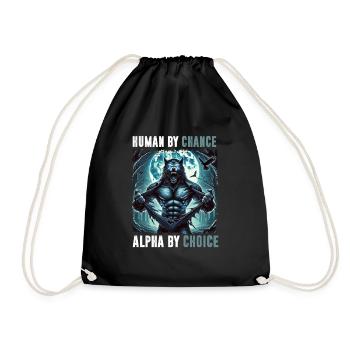 Human By Chance Alpha By Choice Werewolf - Drawstring Bag - black - Front