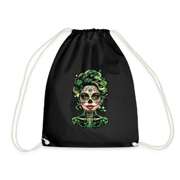 Faszinierende St Patricks Day Calavera Kunst - Turnbeutel - Schwarz - Vorne