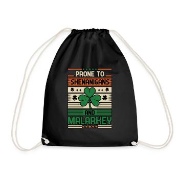 Sujet aux manigances et à la Saint-Patrick de Malarkey - Sac de sport léger - noir - Devant