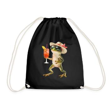 Frosch - Turnbeutel - Schwarz - Vorne