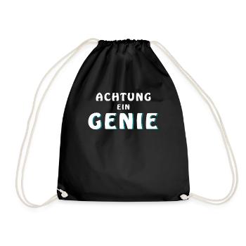 ATTENTION A GENIUS - Drawstring Bag - black - Front